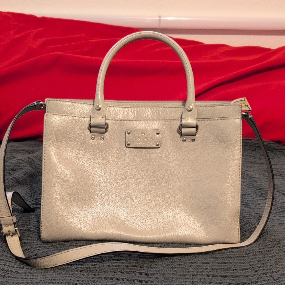 Kate Spade Wellesly Elena Beige Tote Leather Bag NEW